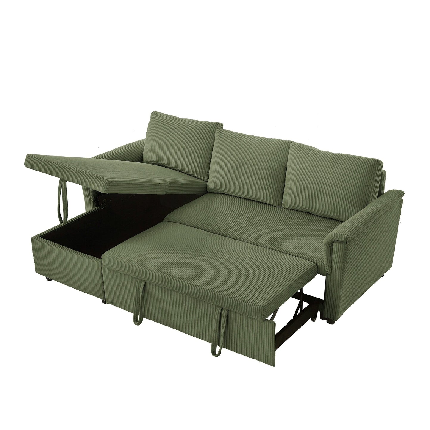 Loveseat Sofa with Chaise Lounge L-Shaped Modular Convertible Sofa with Storage Chaise