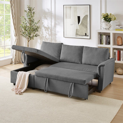 Loveseat Sofa with Chaise Lounge L-Shaped Modular Convertible Sofa with Storage Chaise