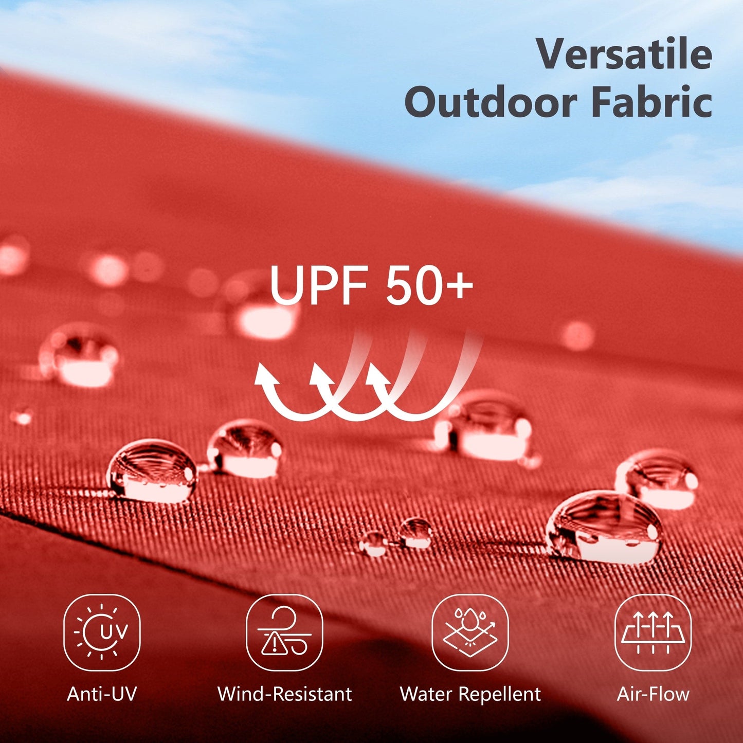 MAISON ARTS 15-foot Rectangular Crank Double-sided Outdoor Market Umbrella Solar LED Lighted Patio Umbrella with Base Included