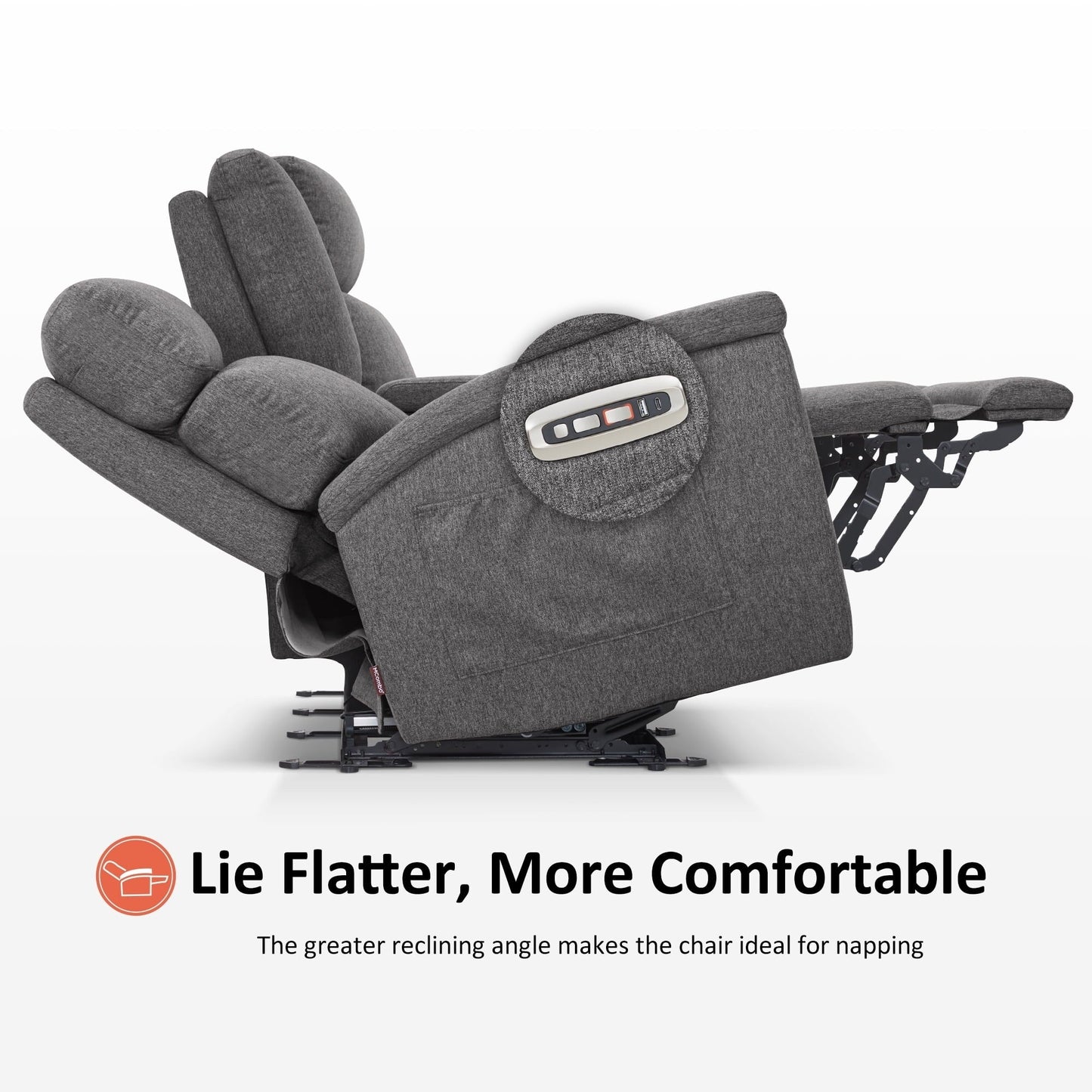 MCombo 60.2 Power Loveseat Recliner Sofa with Massage and Dual Heating, Adjustable Headrest, USB & Type C Port, Fabric