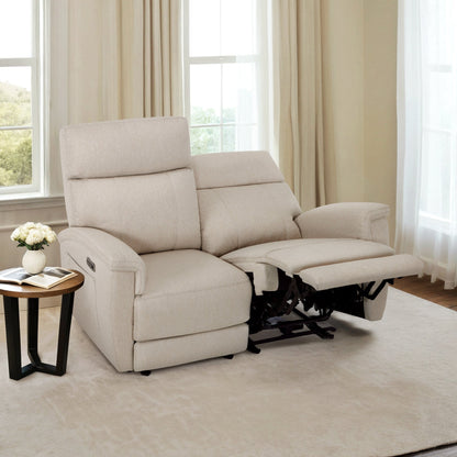 MCombo 60.2 Power Loveseat Recliner Sofa with Massage and Dual Heating, Adjustable Headrest, USB & Type C Port, Fabric