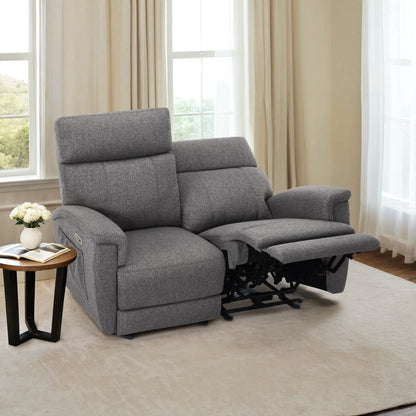 MCombo 60.2 Power Loveseat Recliner Sofa with Massage and Dual Heating, Adjustable Headrest, USB & Type C Port, Fabric
