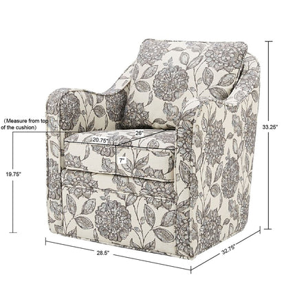 Madison Park Betty Upholstered Swivel Curved Armchair