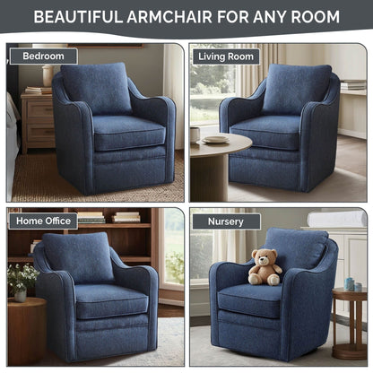 Madison Park Betty Upholstered Swivel Curved Armchair