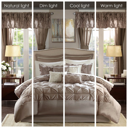 Madison Park Essentials Loretta 24-Piece Room in a Bag with Window Panels and Sheet Set