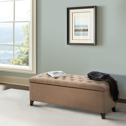 Madison Park Sasha Tufted Top Upholstered Storage Bench