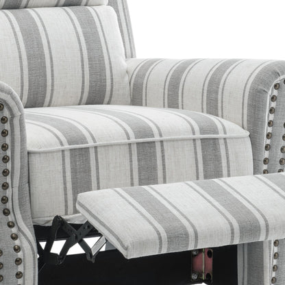 Manual Pushback Recliner Chairs with Nailhead Trim