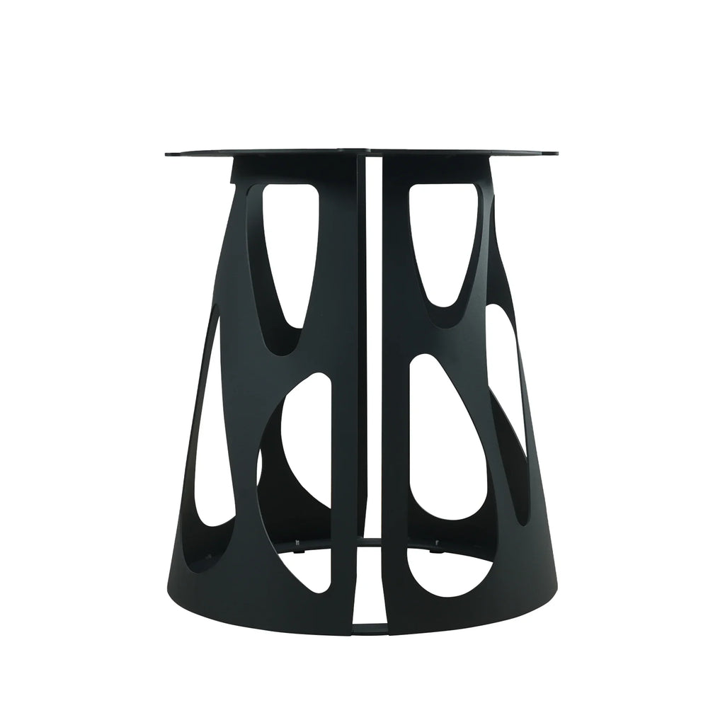 Table de salle à manger Marbella en pierre frittée | Ronde 59" blanche brillante avec plateau tournant Lazy Susan