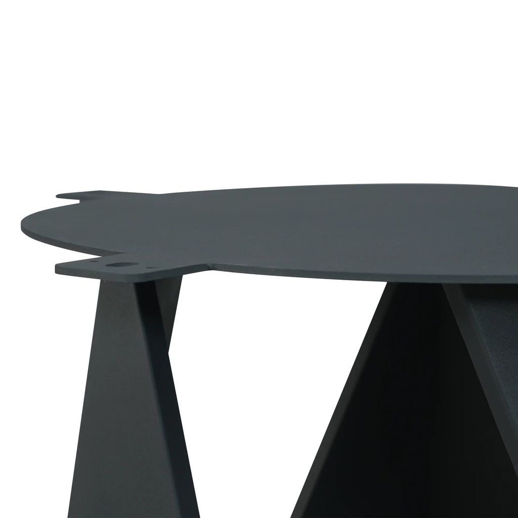 Table de salle à manger Marbella en pierre frittée | Ronde, 59 cm, noir mat, avec plateau tournant Lazy Susan