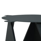 Table de salle à manger Marbella en pierre frittée | Ronde, 59 cm, noir mat, avec plateau tournant Lazy Susan