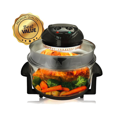 MegaChef Portable Countertop Halogen Air fryer in Black