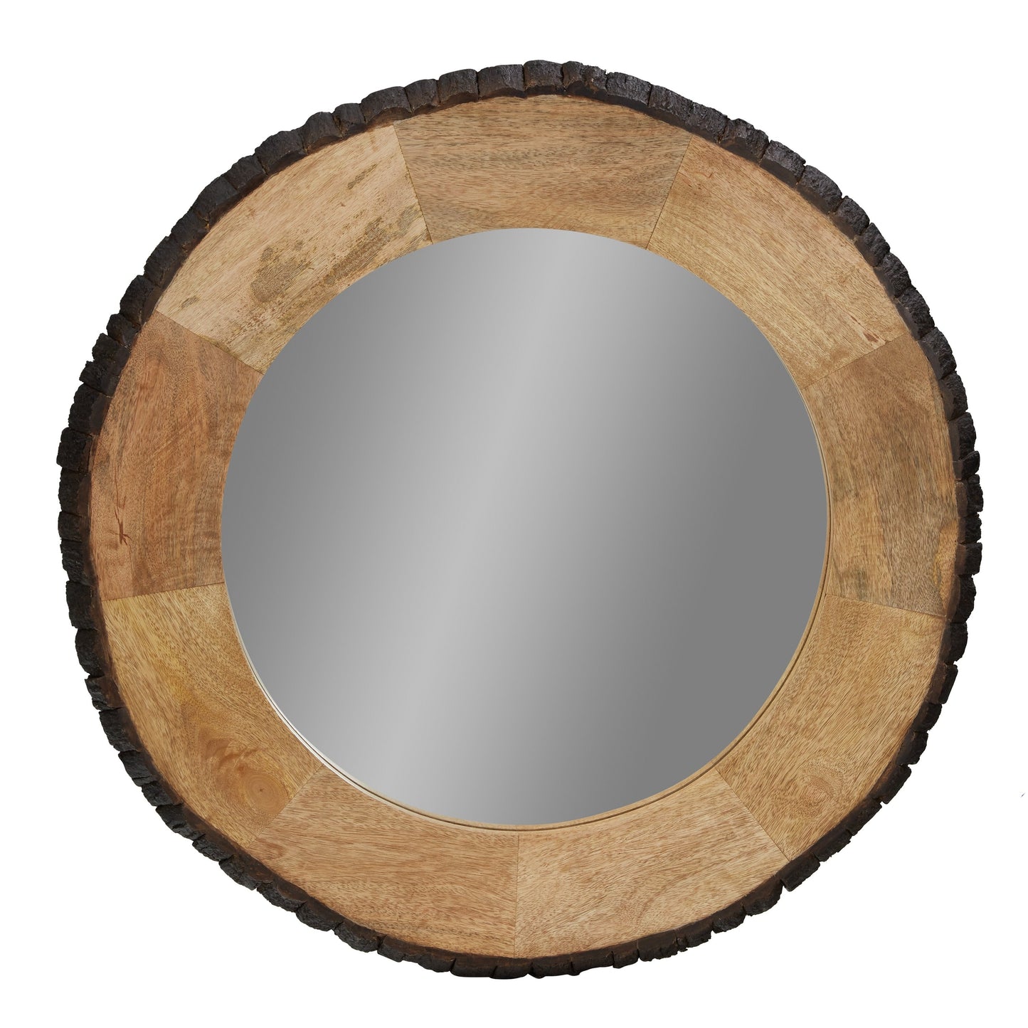 Meredith Round Live Edge Wood Wall Mirror by River of Goods - 30.5 x 1 x 30.5