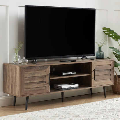 Mid-Century Modern TV Stand For TVs Up To 70 Entertainment Center Media Console - 20.5'' H X 59'' W X 15.5'' D