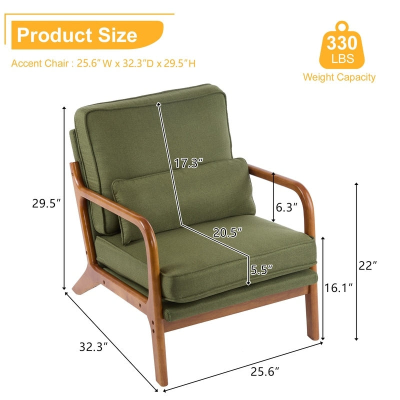 Mid Century Modern Upholstered Accent Chair