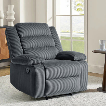 Modern Corduroy Manual Recliner Chair, Lounger Adjustable Recliners with Wide Armrest