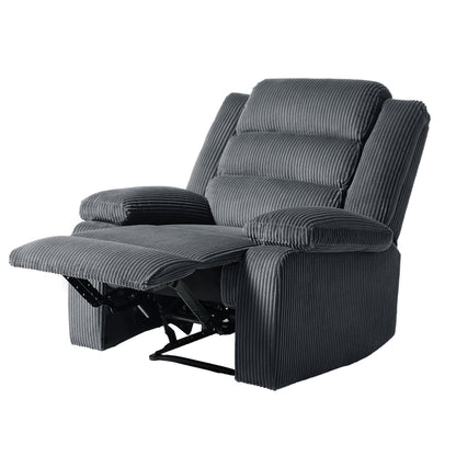 Modern Corduroy Manual Recliner Chair, Lounger Adjustable Recliners with Wide Armrest