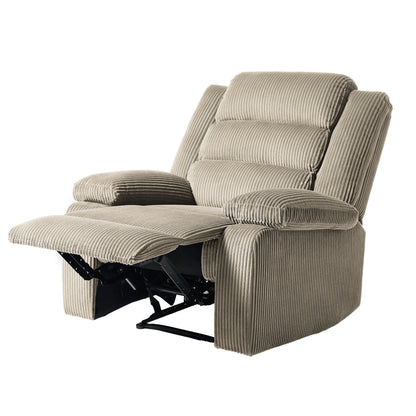Modern Corduroy Manual Recliner Chair, Lounger Adjustable Recliners with Wide Armrest