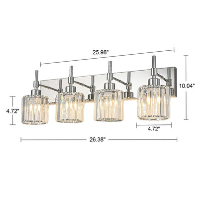Modern Dimmable Crystal Bathroom Vanity Light Wall Sconces with Crystal Shades