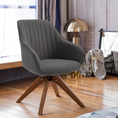 Art Leon Modern Home Office Swivel Arm Accent Chair with Wood Legs