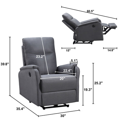 Modern Power Recliner Chair with USB, Full Head & Lumbar Support