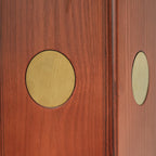 Table bistro en verre Oro | Ronde grise 34 pouces avec piètement en bois