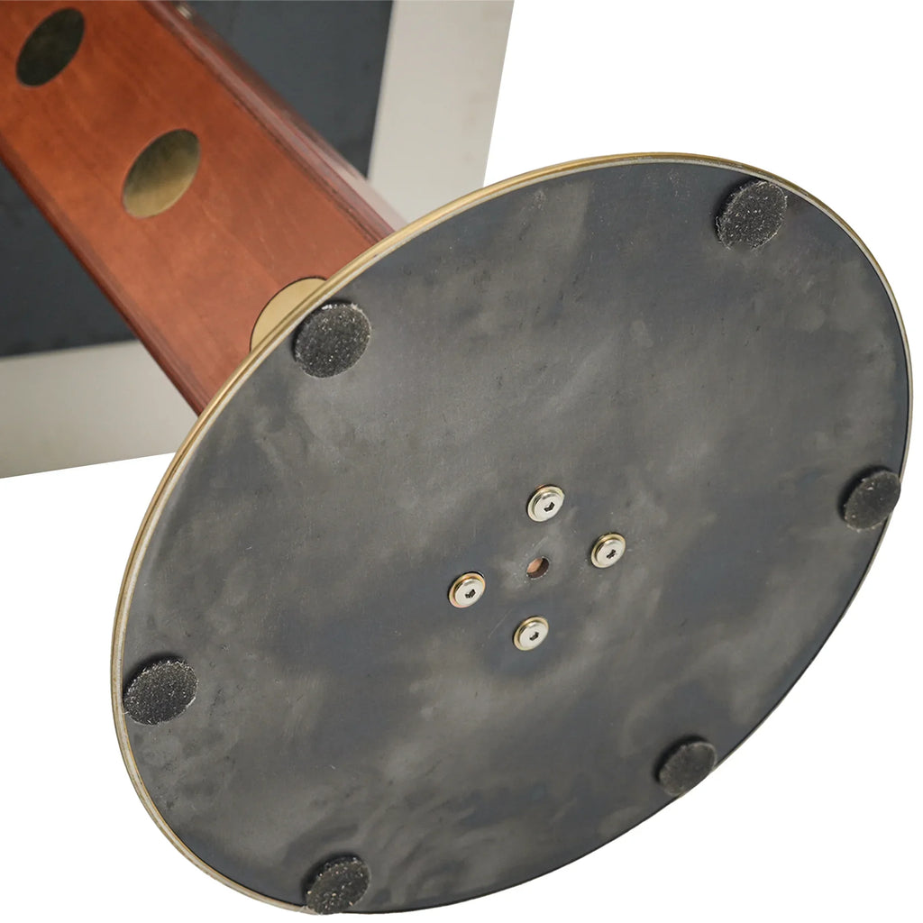 Table bistro Nero en pierre frittée | Ronde noire 34 pouces avec piètement en bois