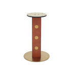 Table bistro en verre Oro | Ronde grise 34 pouces avec piètement en bois