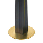 Table bistro Nero en pierre frittée | Ronde blanche 34 pouces avec piètement en bois