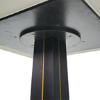 Table bistro Nero en pierre frittée | Ronde blanche 34 pouces avec piètement en bois