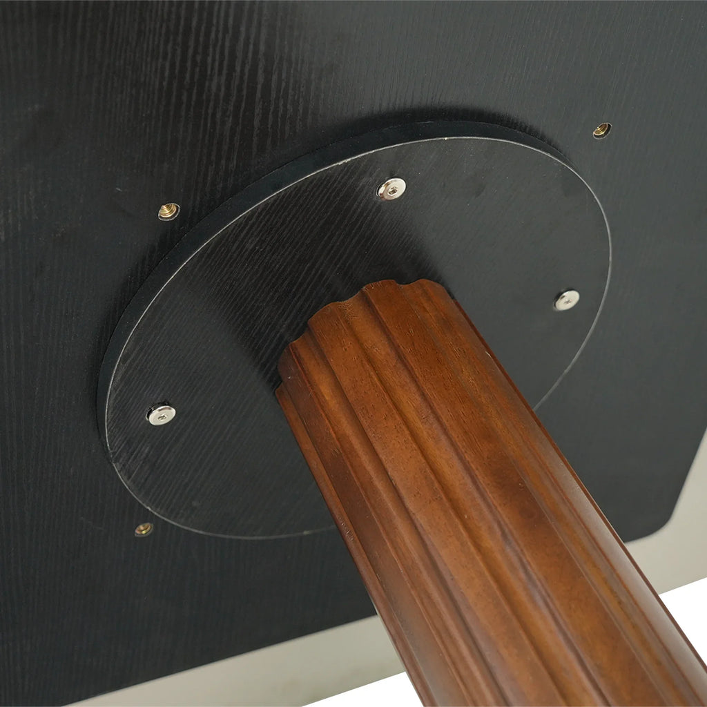 Table bistro en verre Oro | Carrée grise 34 pouces avec piètement en bois