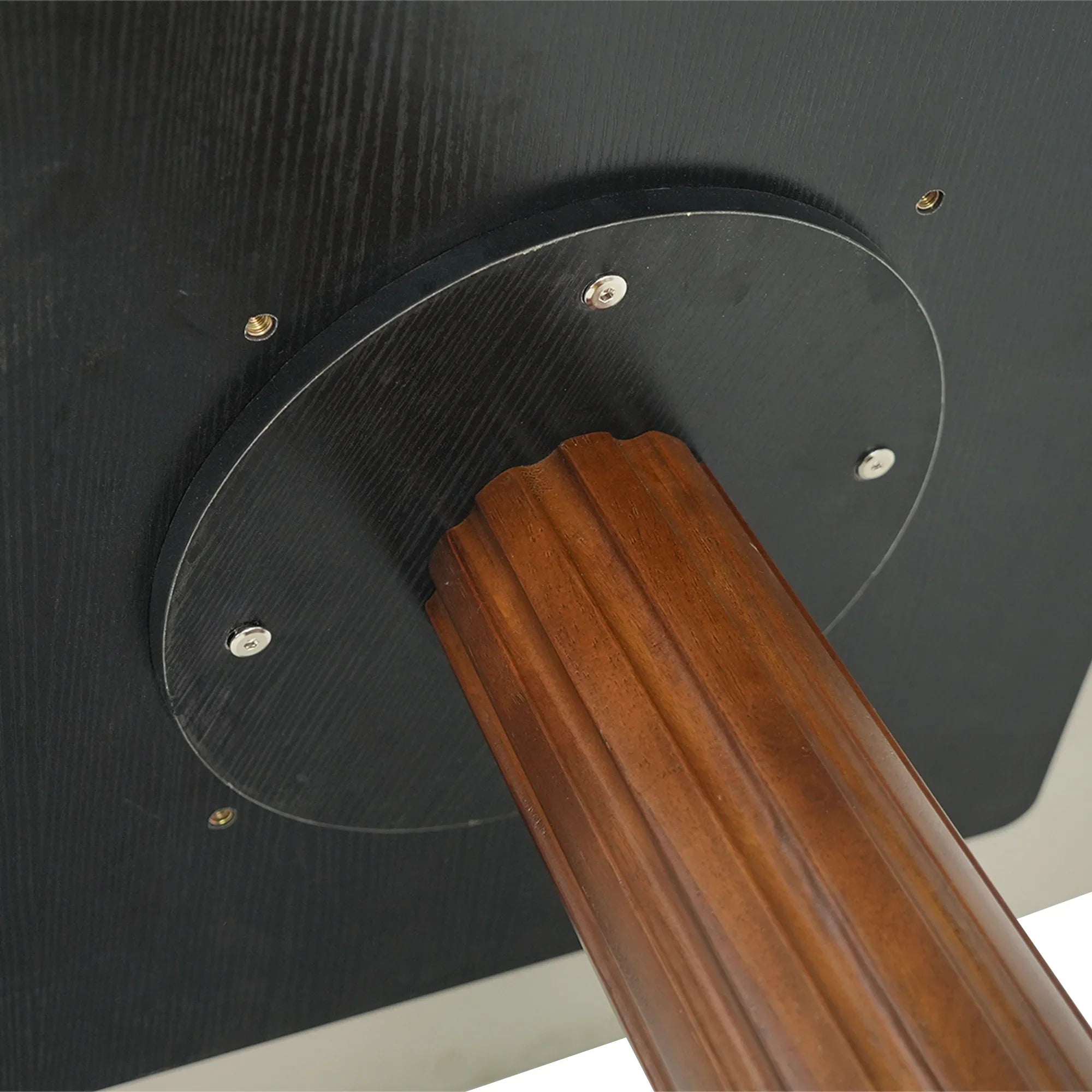 Table bistro en verre Oro | Carrée grise 34 pouces avec piètement en bois