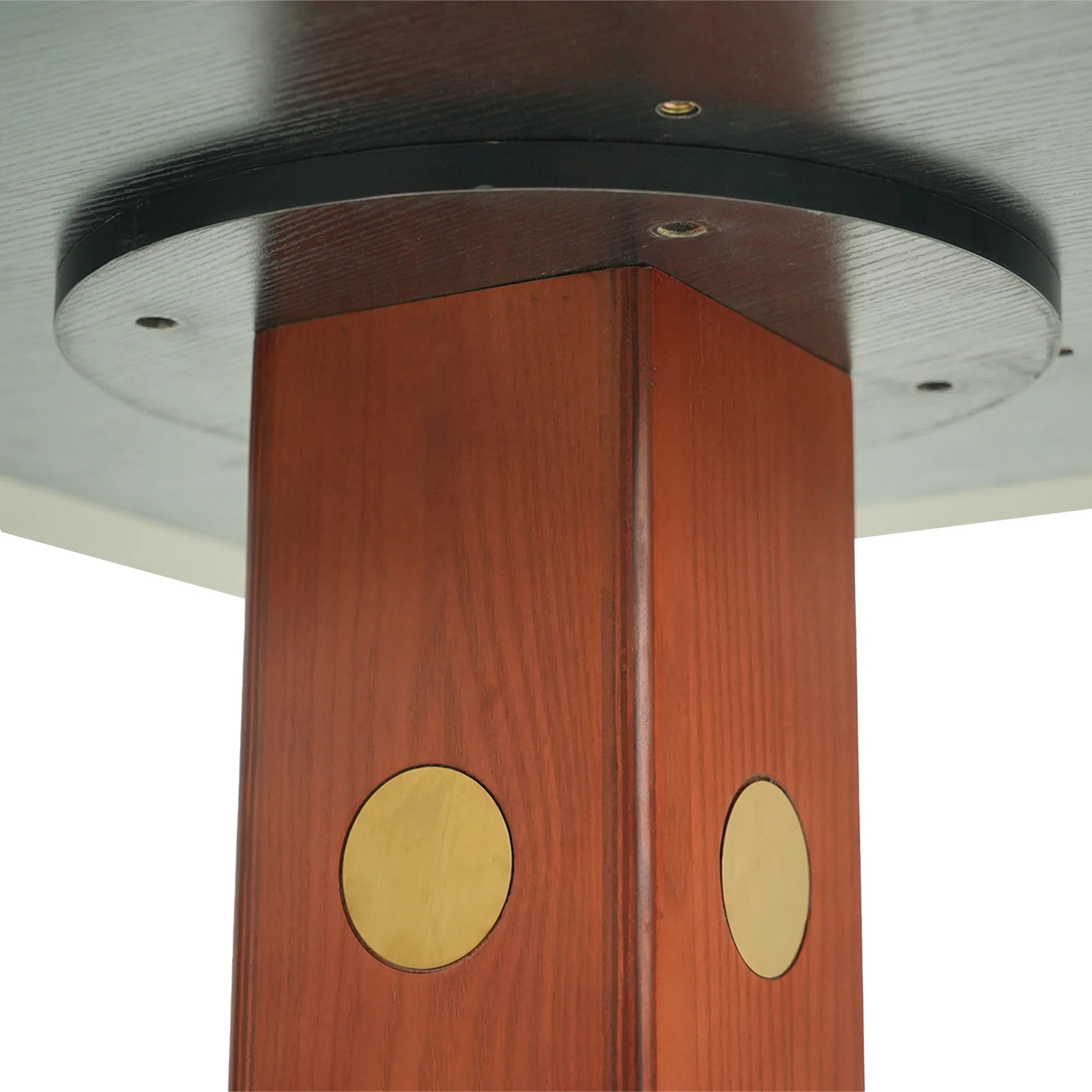 Table bistro Nero en pierre frittée | Ronde noire 34 pouces avec piètement en bois