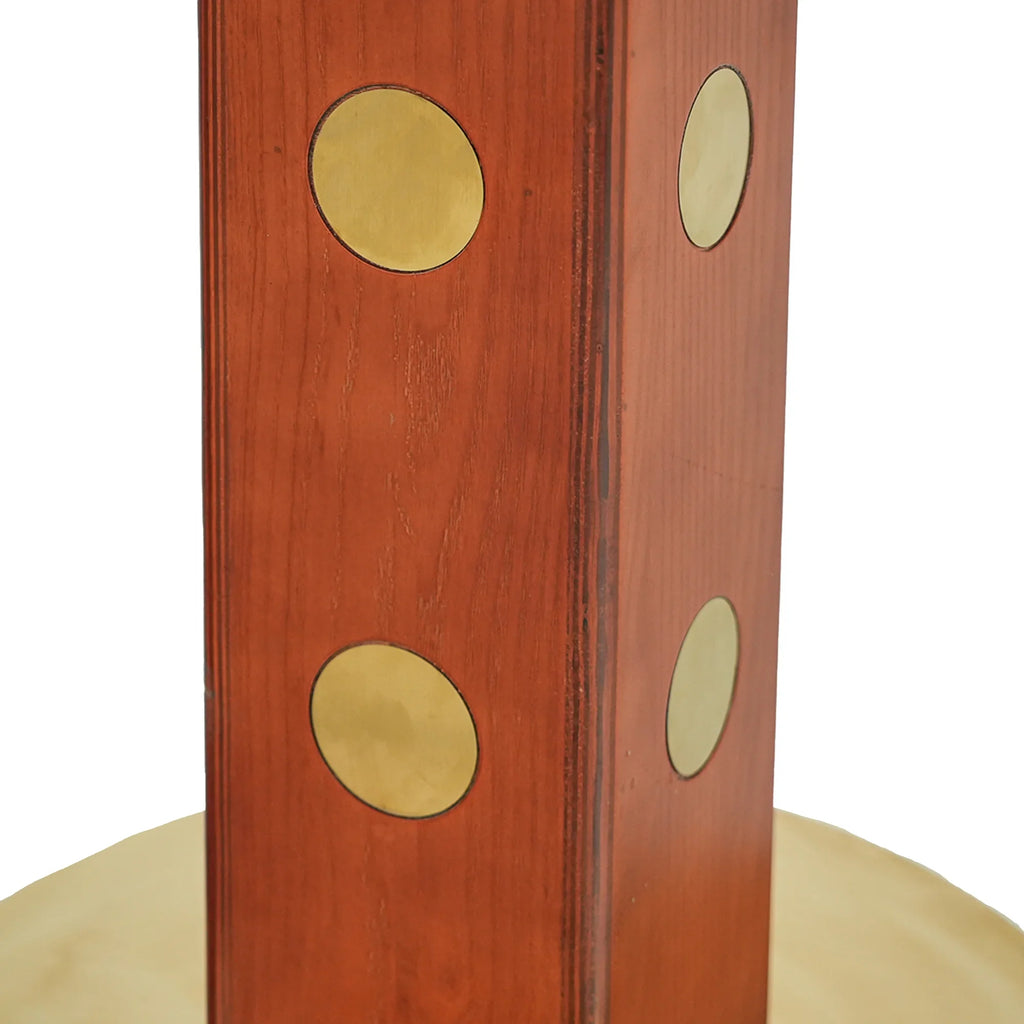 Table bistro en verre Oro | Ronde grise 34 pouces avec piètement en bois