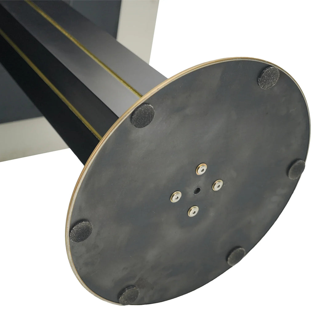 Table bistro Nero en pierre frittée | Ronde blanche 34 pouces avec piètement en bois