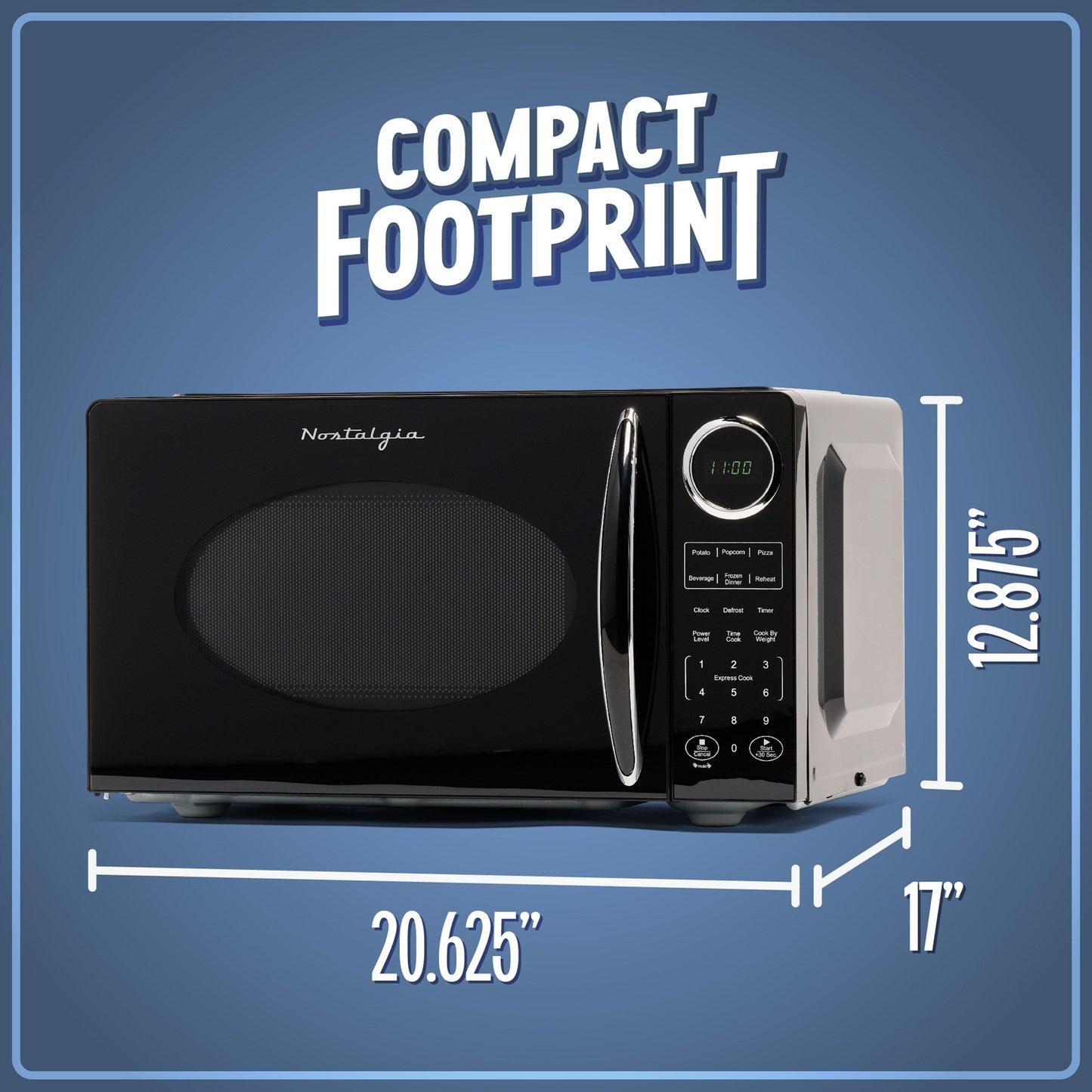 Nostalgia Retro 0.9 Cubic Foot Countertop Microwave Oven