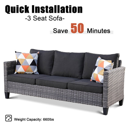 OVIOS 5-piece Patio Furniture Wicker Outdoor High-back Seating Set