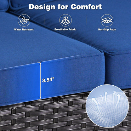 OVIOS 5-piece Patio Wicker High Back Conversation Set