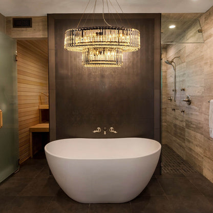 OYIPRO 6/8/12-Light Modern Round Crystal Chandelier Drum Shape Pendant Light for Kitchen Island