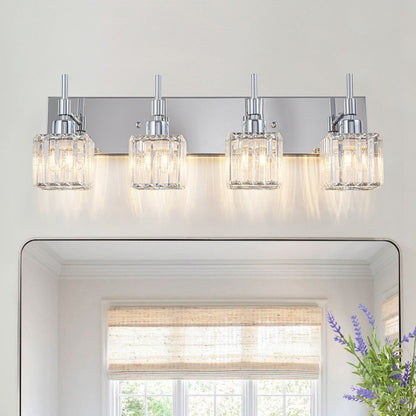 Ora Modern Dimmable Crystal Bathroom Light Fixtures Over Mirror Glam Vanity Lights