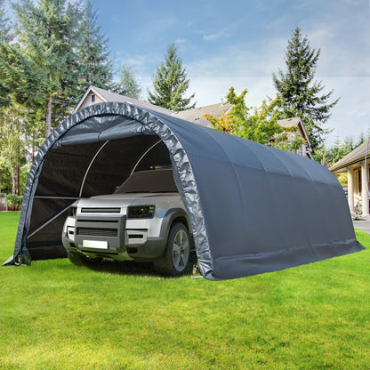 Outdoor Storage Shed and Carport Canopy: Portable Shelter for Bikes, Motorcycles, and Garden Storage
