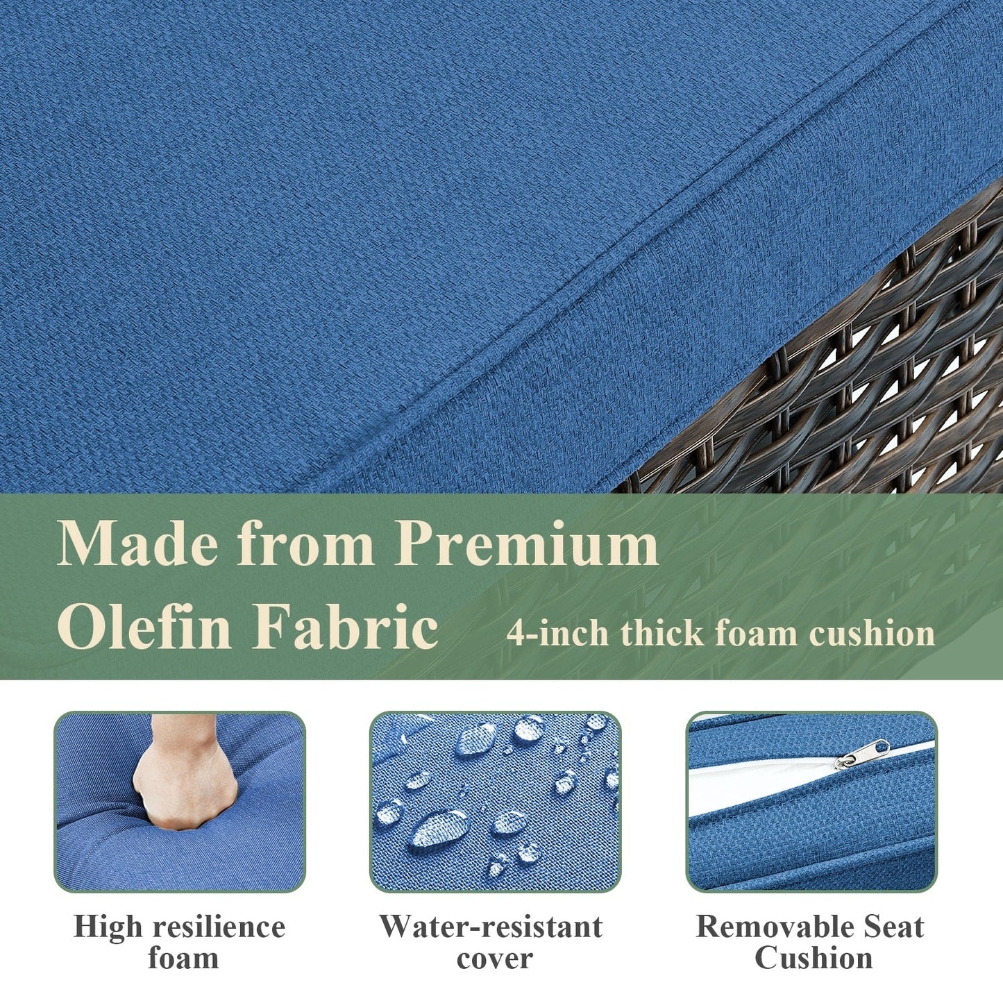 Gymojoy Outdoor Wicker Rocking Lounge Chairs with Swivel Base (Set of 2)