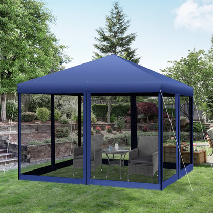 Outsunny 10' x 10' Heavy Duty Pop Up Canopy with Removable Mesh Sidewall Netting, Easy Setup Design, Outdoor Party Event