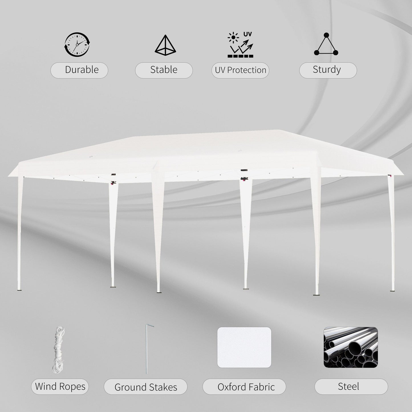 Outsunny Heavy Duty Pop Up Canopy with Sturdy Frame, UV Fighting Roof, Carry Bag for Patio, Backyard, Beach, Garden