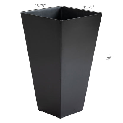 Outsunny 28 Tall Plastic Flower Pot, Set of 3, Large Outdoor & Indoor Plastic Garden Planters, for Entryway, Patio, Yard