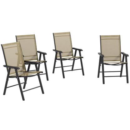 Outsunny 4-piece Folding Patio Chair Set with a Simple & Chic Design, Comfortable for the Deck, Garden, Yard & Travel