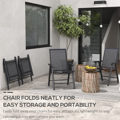 Outsunny 4-piece Folding Patio Chair Set with a Simple & Chic Design, Comfortable for the Deck, Garden, Yard & Travel