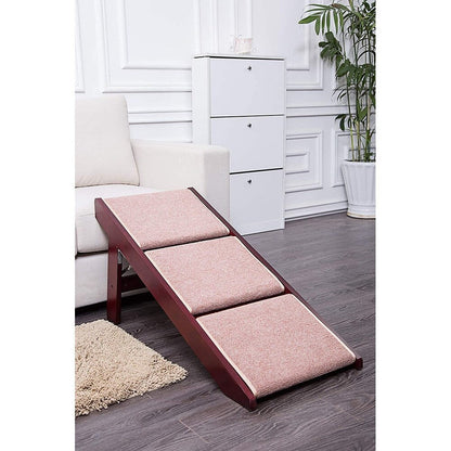 PAWLAND 2-in-1 Portable Folding Pet Stairs for Dogs, Cats, High Beds,Dog Steps, Easy Climb Pet Step Stool