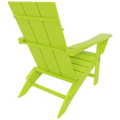 Polytrends Shoreside Modern Eco-Friendly All Weather Commercial-Residential Folding Adirondack Chair