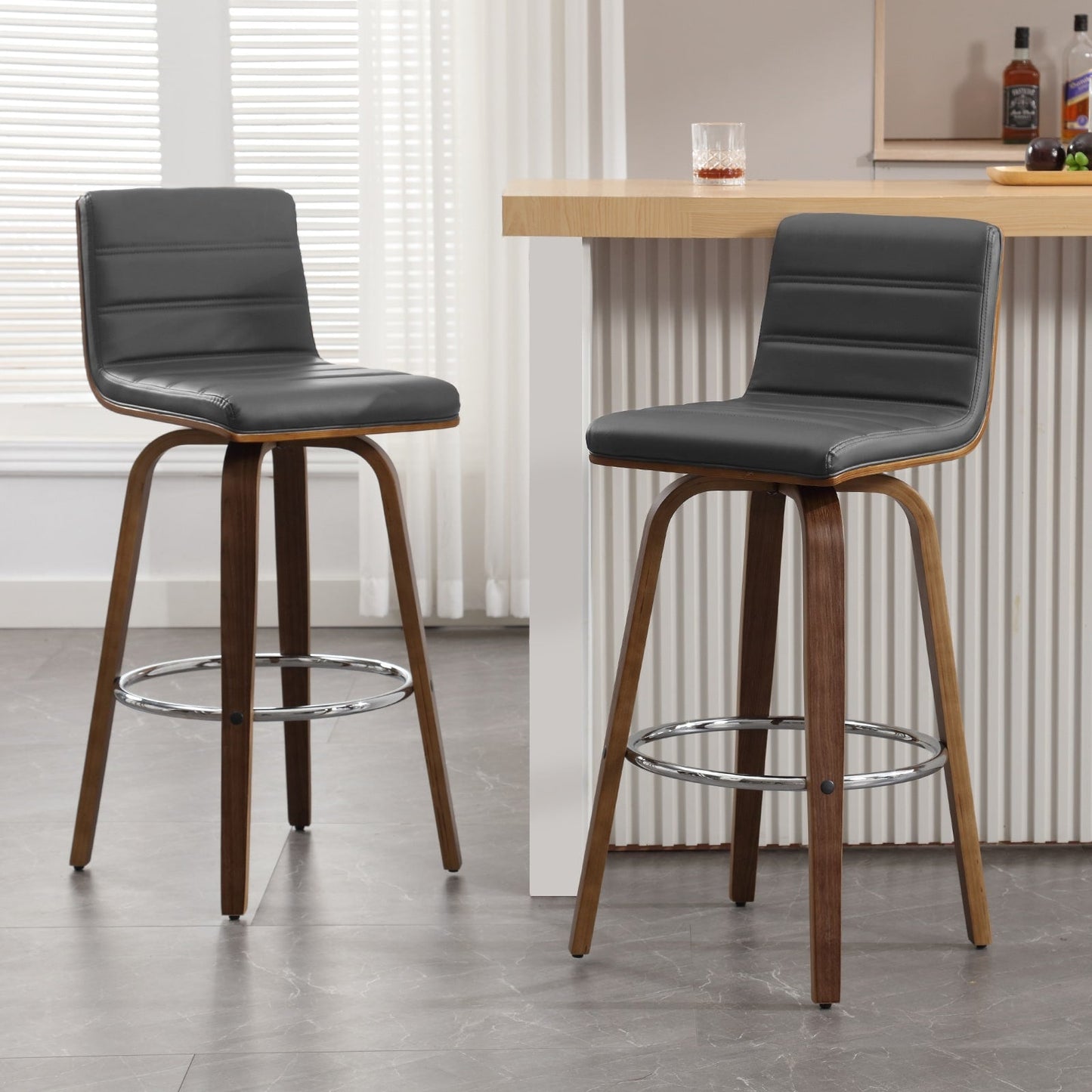 26/29 Faux Leather Swivel Bar/Counter Stools, Set of 2/3
