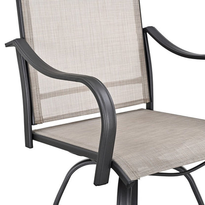 Patio Festival Outdoor Metal High Back Swivel Bar Chair (2-Pack)